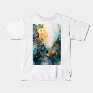 Aquatic Anemones - Abstract Alcohol Ink Art Kids T-Shirt